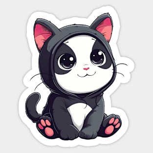 Adorable Cute Kawaii Cat in Costume Sticker